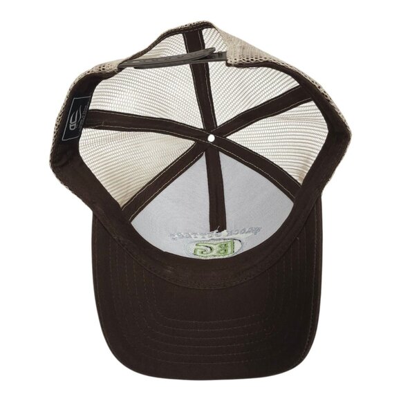 Brock Gutters Mesh Snapback Cap Trucker Baseball Embroidered Logo Brown Hat - Picture 5 of 14